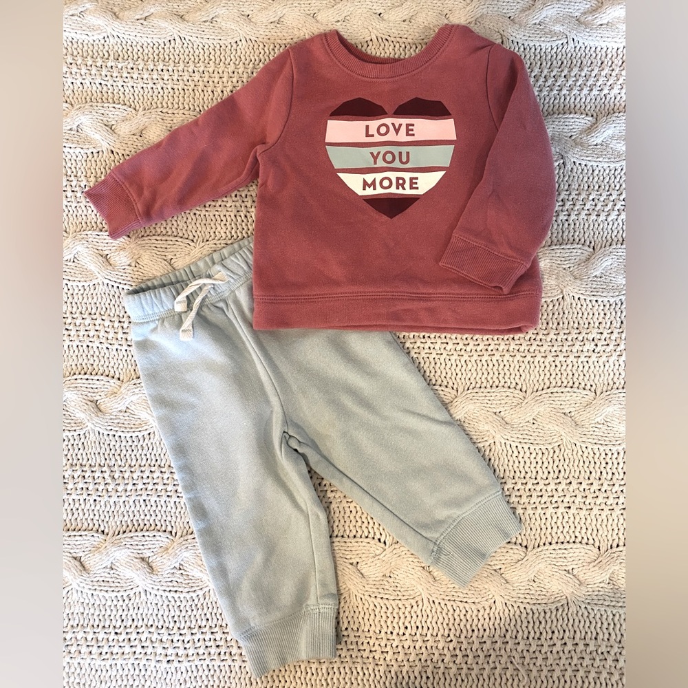 Jumping Beans sweatsuit, girls size 6 months